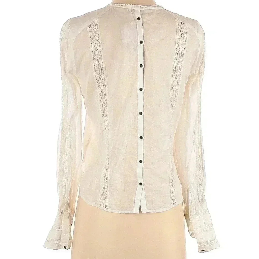 NWT Free People Without You Lace Panel Blouse size XS - Picture 5 of 7